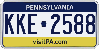 PA license plate KKE2588