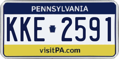 PA license plate KKE2591