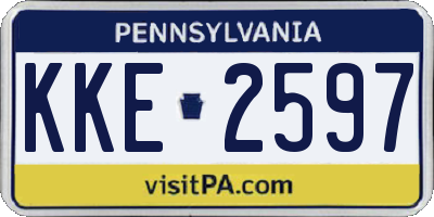 PA license plate KKE2597