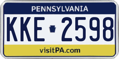PA license plate KKE2598