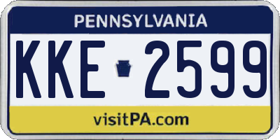 PA license plate KKE2599