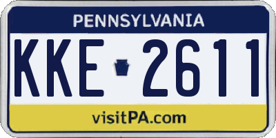 PA license plate KKE2611