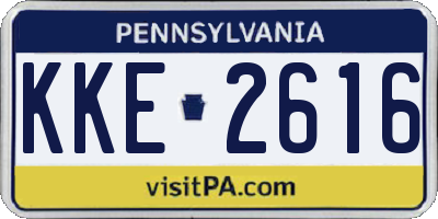 PA license plate KKE2616