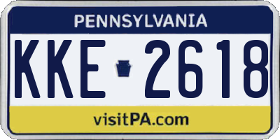 PA license plate KKE2618