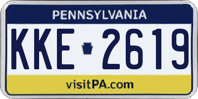 PA license plate KKE2619