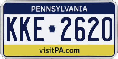 PA license plate KKE2620
