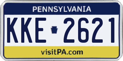 PA license plate KKE2621