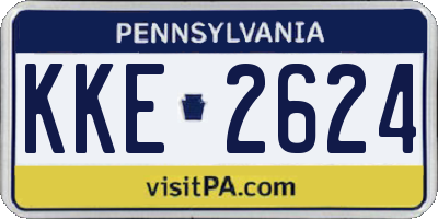 PA license plate KKE2624