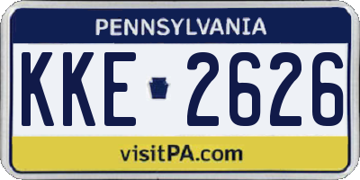 PA license plate KKE2626