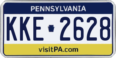 PA license plate KKE2628