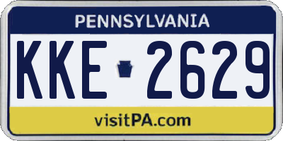 PA license plate KKE2629