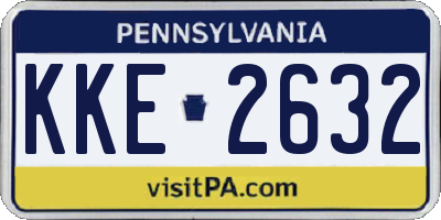 PA license plate KKE2632