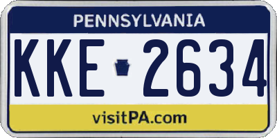PA license plate KKE2634
