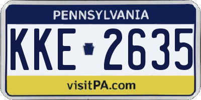 PA license plate KKE2635