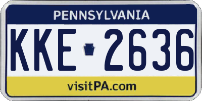 PA license plate KKE2636