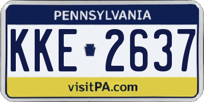 PA license plate KKE2637