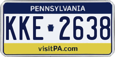 PA license plate KKE2638