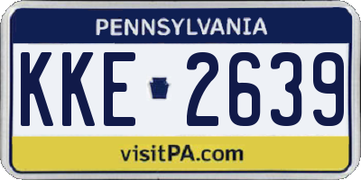PA license plate KKE2639