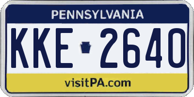 PA license plate KKE2640