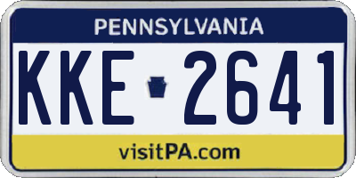 PA license plate KKE2641