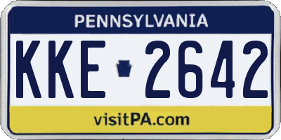 PA license plate KKE2642