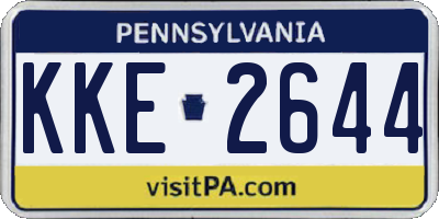 PA license plate KKE2644