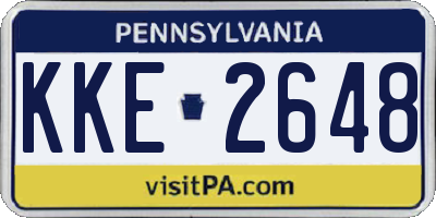 PA license plate KKE2648