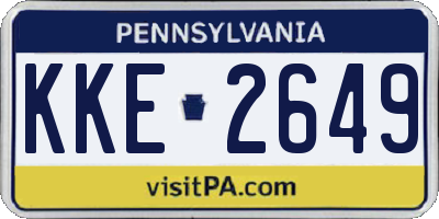 PA license plate KKE2649