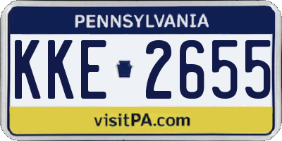 PA license plate KKE2655