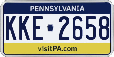 PA license plate KKE2658