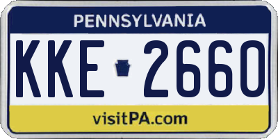 PA license plate KKE2660