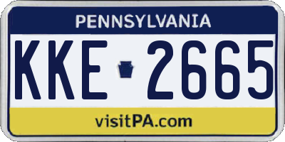 PA license plate KKE2665