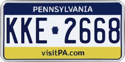 PA license plate KKE2668
