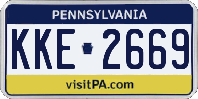 PA license plate KKE2669