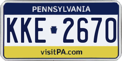 PA license plate KKE2670