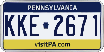 PA license plate KKE2671