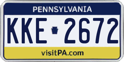 PA license plate KKE2672