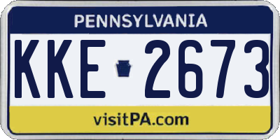 PA license plate KKE2673