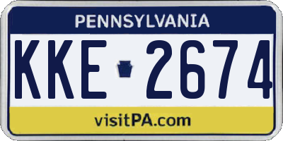 PA license plate KKE2674