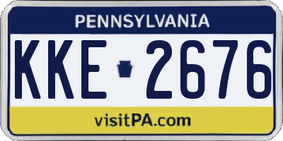 PA license plate KKE2676