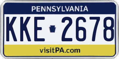 PA license plate KKE2678