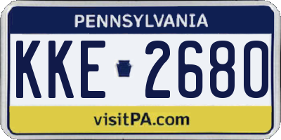 PA license plate KKE2680