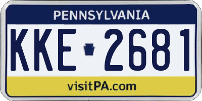 PA license plate KKE2681
