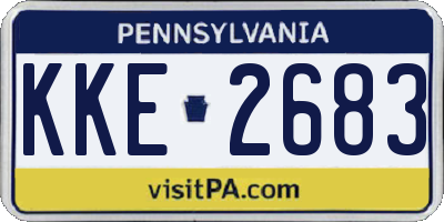 PA license plate KKE2683