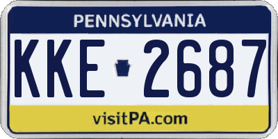 PA license plate KKE2687