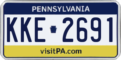 PA license plate KKE2691