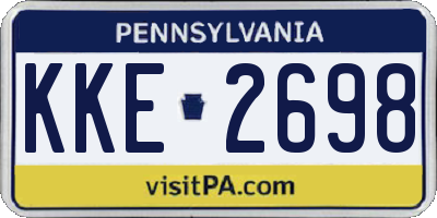 PA license plate KKE2698