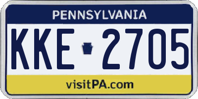 PA license plate KKE2705
