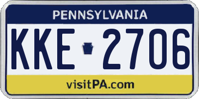 PA license plate KKE2706