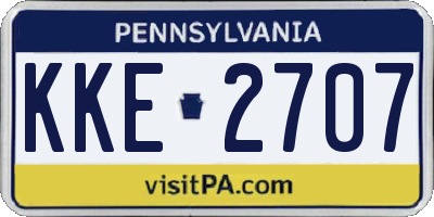 PA license plate KKE2707